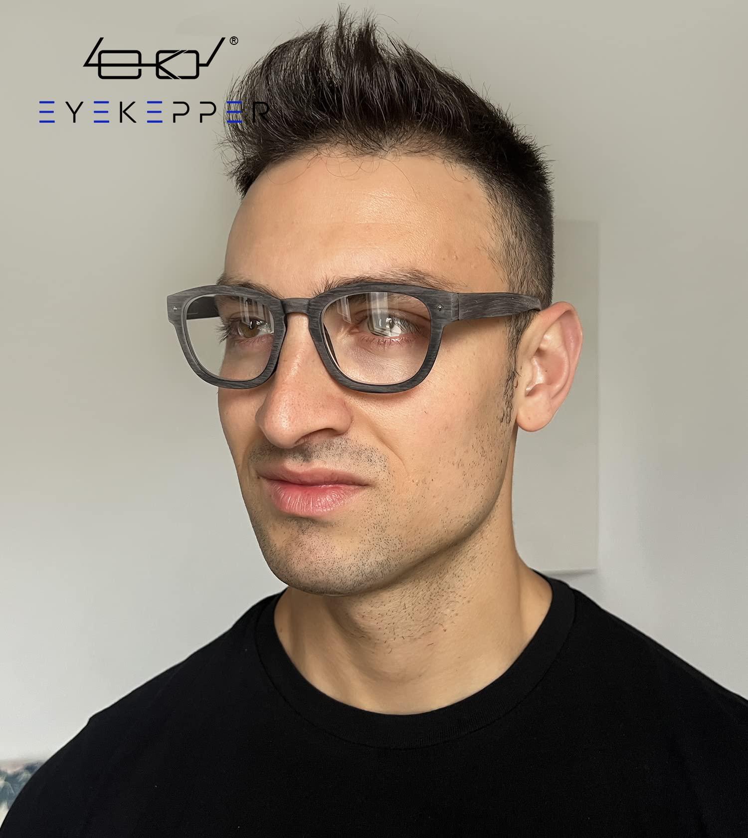 Eyekepper Eyekepper Reading Glasses Professor Vintage Stylish Square Oversized Readers Men Women Anti-Grey +2.0