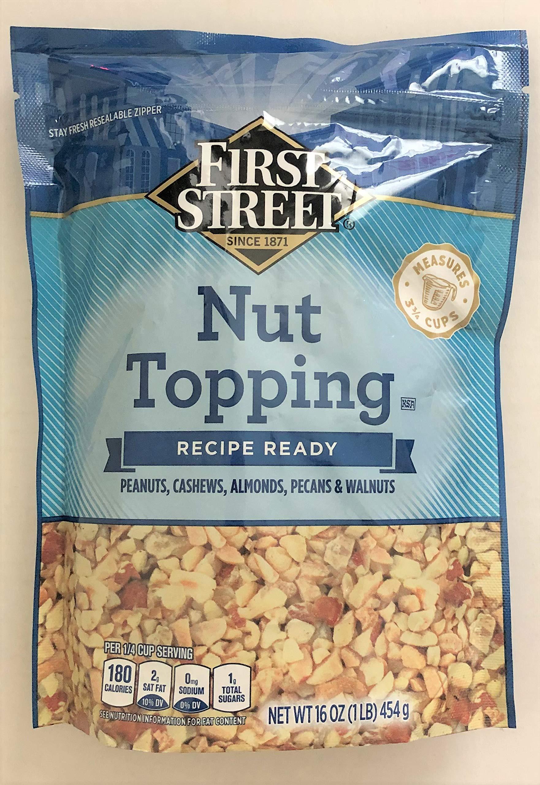 First Street 3 Set 16oz First Street Nut Topping Great for Baking & Ice Cream (One Bag)