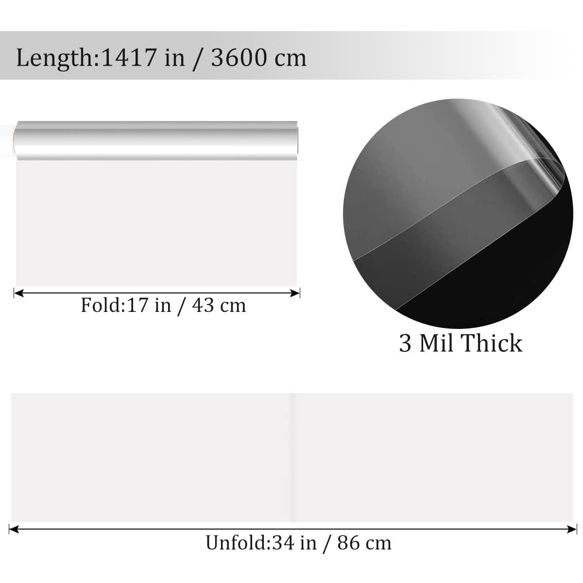 HFHSY HFHSY (118 ft x 34 in ft Clear Cellophane Wrap Roll 3 Mil - Cellophane Roll - Clear Wrap Cellophane Bags - Clear Wrapping Paper to Wrap Gift Baskets - Clear Gift Wrap for Baskets