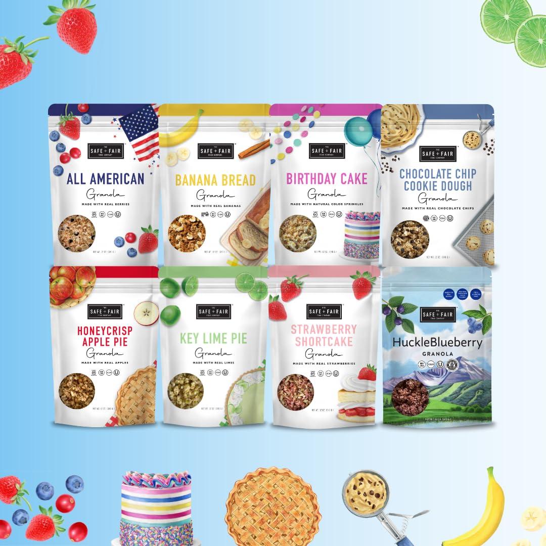 The Safe + Fair Food Company Safe + Fair Strawberry Shortcake Granola Gluten-Free, Dairy-Free & Vegan Snack Allergen-Free, Non-GMO, and No Artificial Ingredients - 12oz