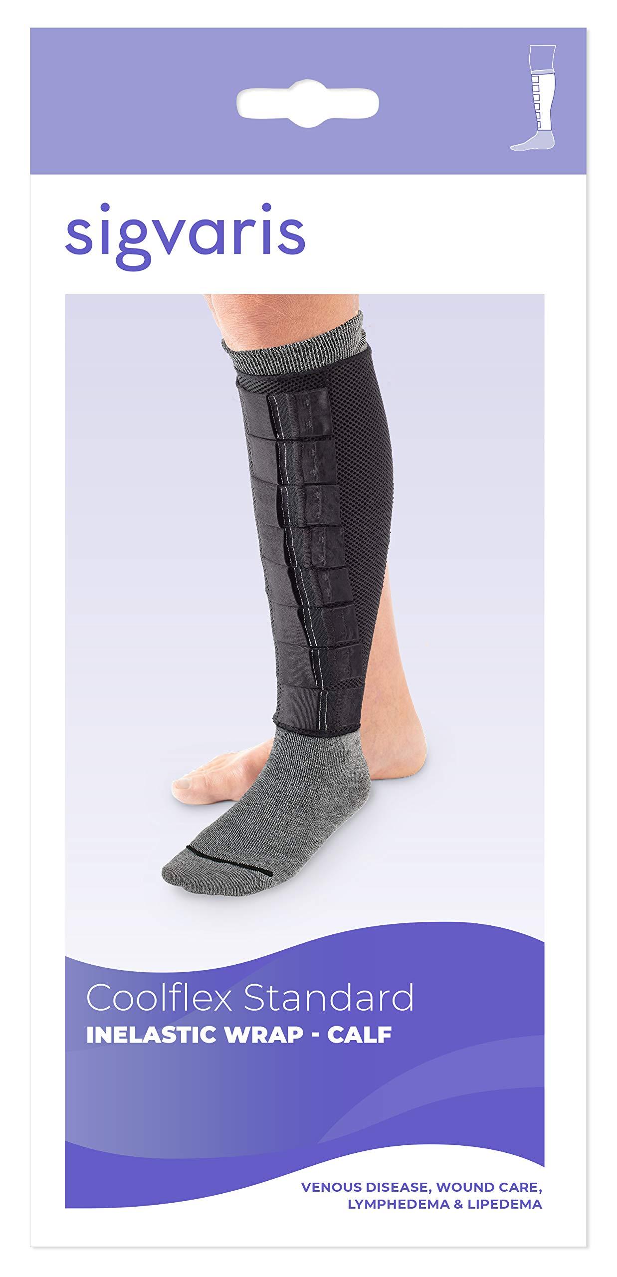 Sigvaris Sigvaris CoolFlex No Foot Below Knee Inelastic Compression Garment Right Tall Black Medium/Large Max Tall 2103 NF BMT R