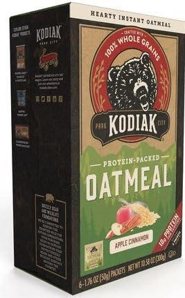 Kodiak Cakes Kodiak Instant Oatmeal Packets, Apple Cinnaamon, High Protein, 100% Whole Grains, 1 box with 6 packets (6 packets)