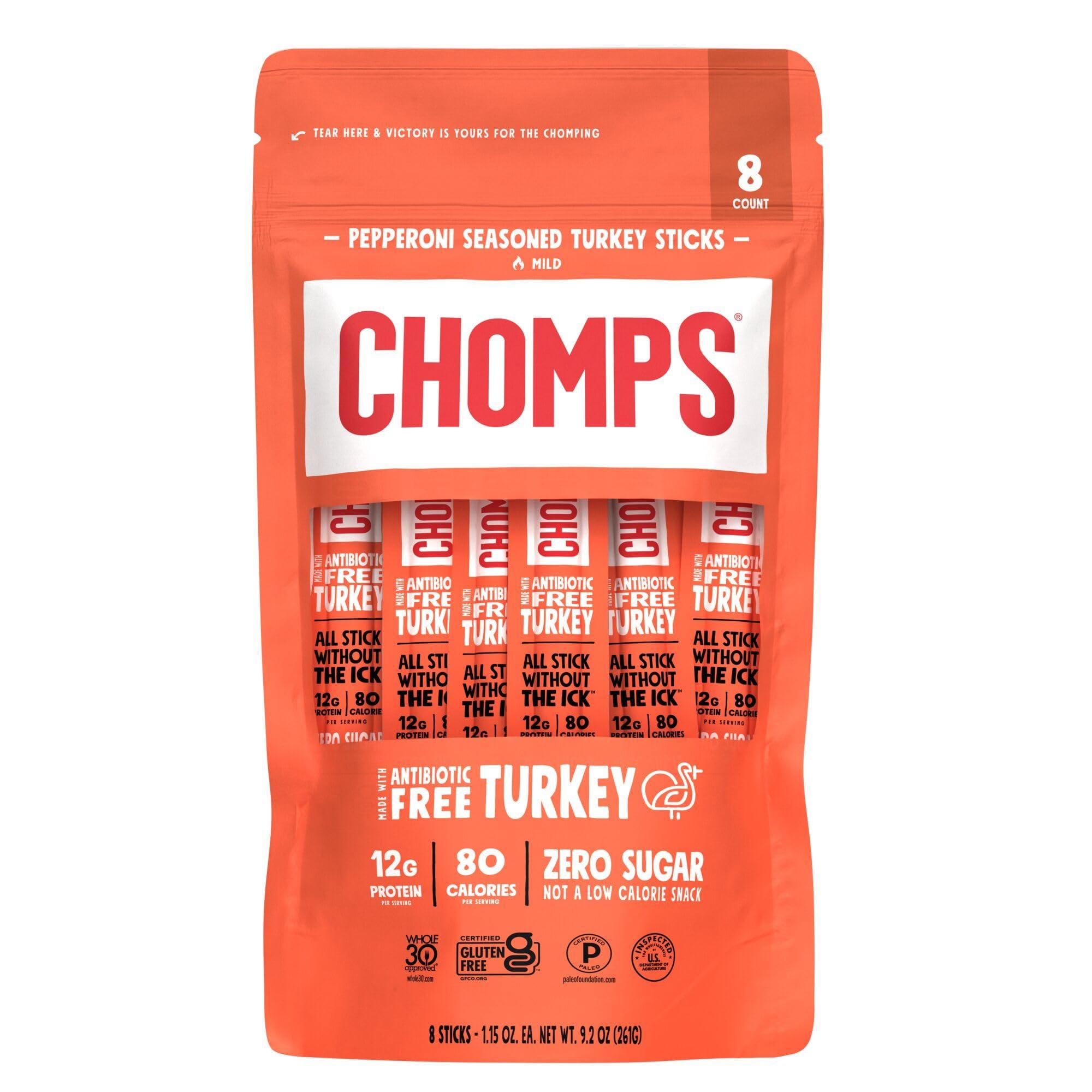 Chomps CHOMPS Pepperoni Turkey Stick 8 Pack, 9.2 OZ
