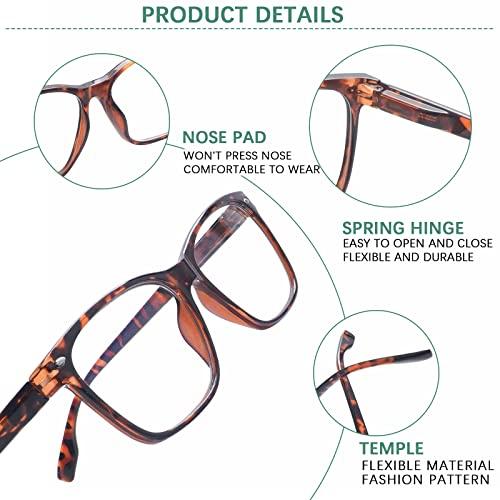 CLASAGA CLASAGA Progressive Multifocus Reading Glasses for Women, Blue Light Blocking Ladies Computer Readers with Spring Hinge (3 mix-1, 4, multiplier_x)