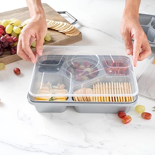 Restaurantware Restaurantware Futura 63 Ounce Meal Prep Containers With Lids, 100 Tamper-Evident To Go Containers - Microwavable, Disposable, Silver Plastic Food Containers With Lids, For Take Out or Lunches