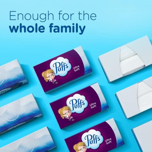 Puffs Puffs Ultra Soft Facial Tissues, 24 Family Boxes, 124 Tissues per Box