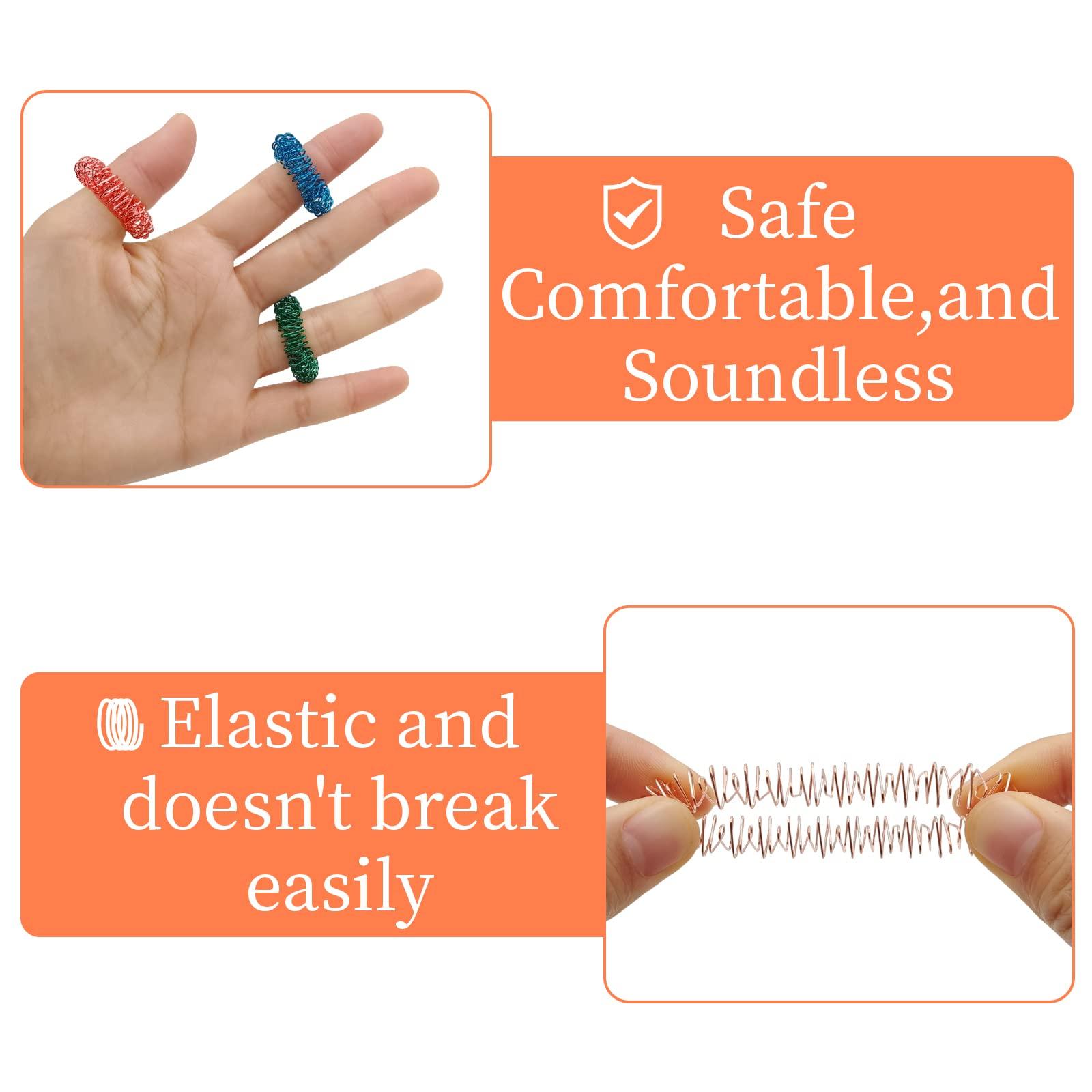 BLMHTWO BLMHTWO 12 Pack Acupressure Rings Stress Relief Rings Spike Ring Fidget Ring Sensory Rings Acupressure Massage Rings Trichotillomania Spiky Sensory Finger Rings Acupressure Ring for Men Women Adults