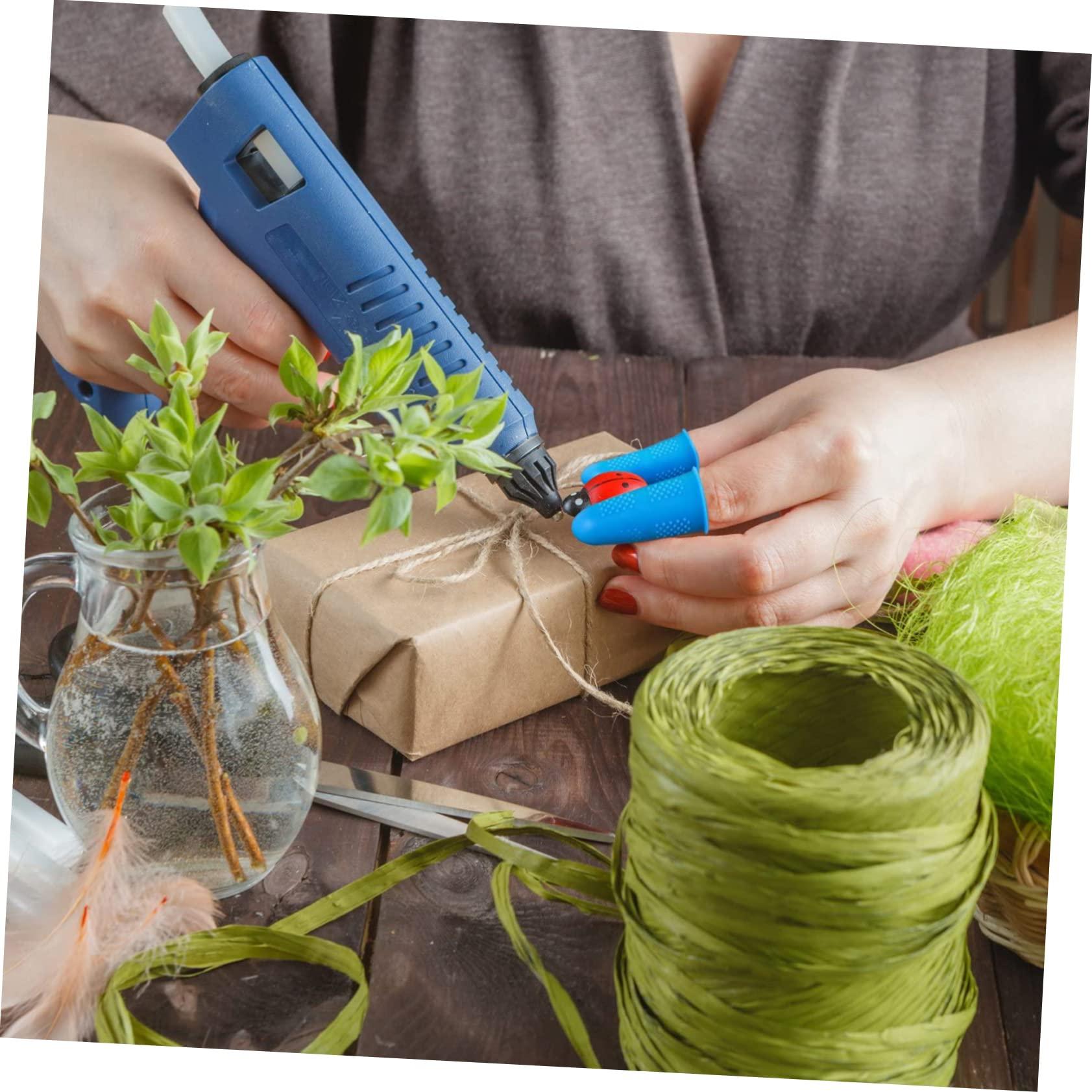 SAFIGLE 30 Pcs Finger Protector Protective Finger Tip Silicone Finger Tip Finger Caps for Hot Glue Silicone Finger Protective Cover Silicone Finger Sleeves Resistant Finger Cover