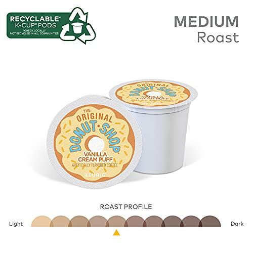 The Original Donut Shop The Original Donut Shop Vanilla Cream Puff Coffee, Keurig Single Serve K-Cup Pods, Medium Roast Coffee, 60 Count, (6 Packs of 10)