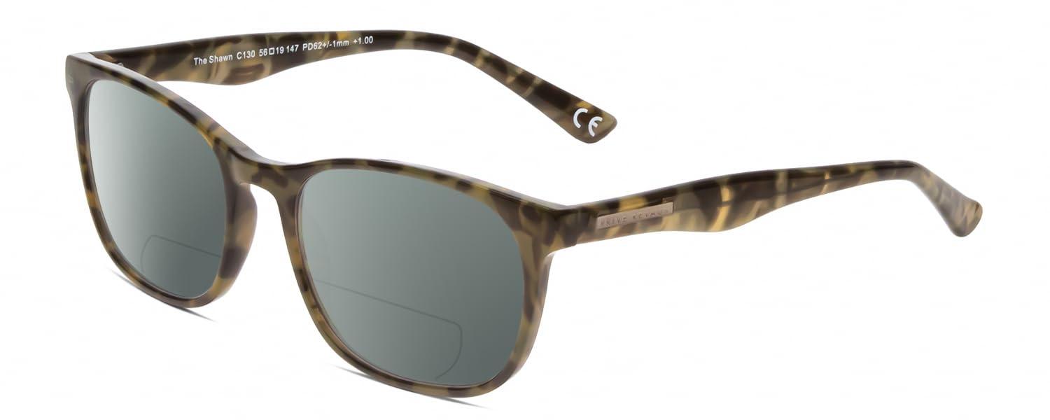 Calabria Calabria Shawn Polarized BiFocal Reading Sunglasses +1.75 Green Marble Grey Women Designer Chic Bi-Focal Sun Glasses Readers