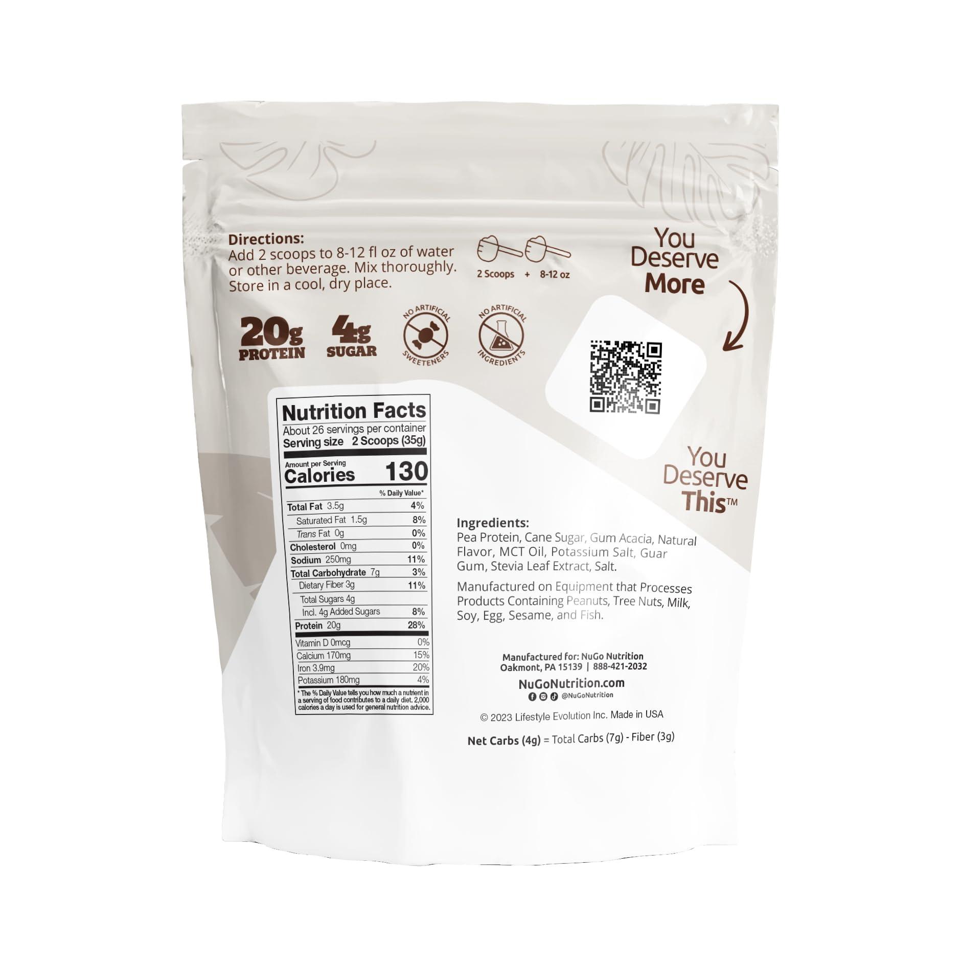 NuGo NuGo Protein Bar, Vanilla Yogurt, 11g Protein, Gluten Free, 15 bars and NuGo Plant Protein Powder, Vanilla, 20g Vegan Protein, Low Sugar, 26 servings