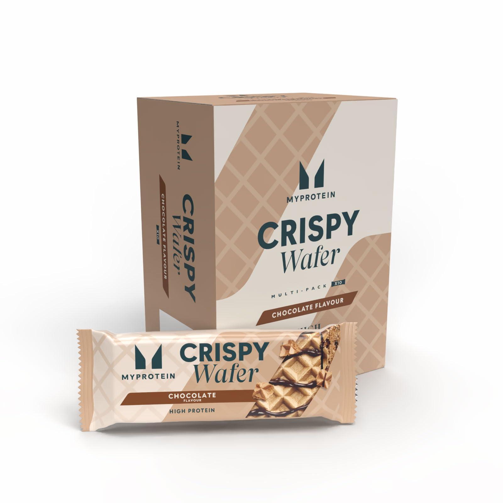 Myprotein Myprotein Protein Bars, Crispy Protein Wafers, 15g High Protein Snacks, Box of 10 Chocolate Wafers Packs, Milk & Whey Protein Isolate, Light & Crunchy Snack Bars, Delicious Protein Bar Squares
