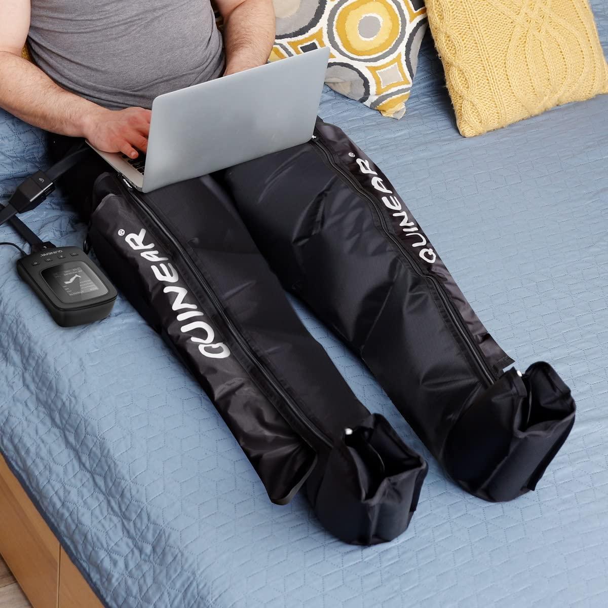 QUINEAR QUINEAR Air Compression Recovery System, Professional Sequential Device for Massage Therapy, Foot and Leg Recovery Boots to Improve Circulation for Athletes (Large)