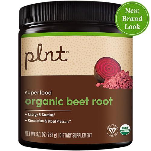 plnt Organic Beet Root Powder ? Superfood - Natural Energy & Healthy Blood Pressure Support (9.1 Oz. / 60 Servings)