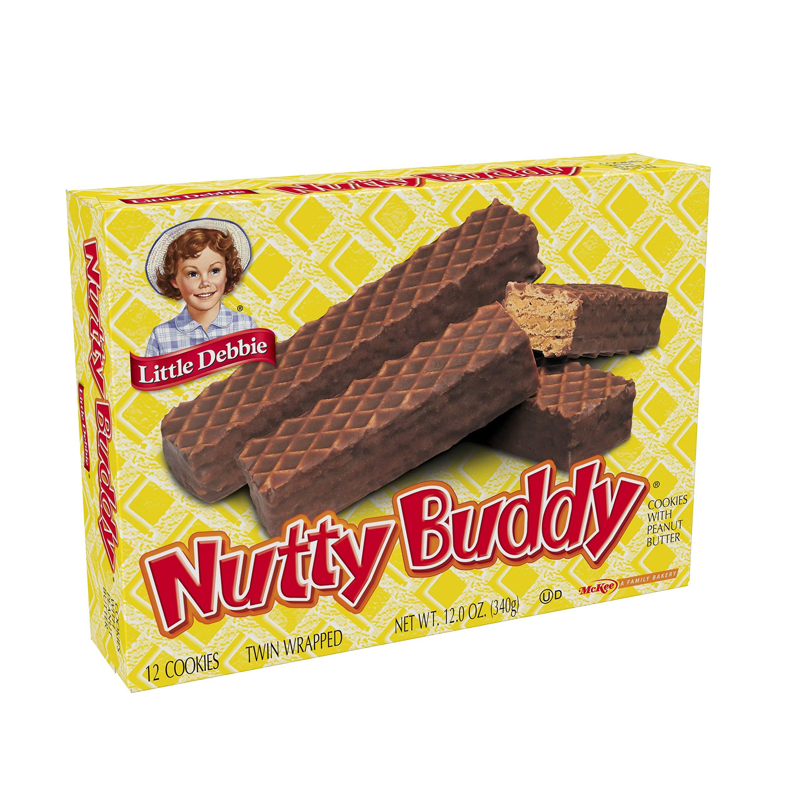 Little Debbie Little Debbie Nutty Buddy Chocolate Fudge & Peanut Butter Wafer Bars, 2 Bars per Package - 2.1, Oz 50.4 Ounce (Pack of 24)