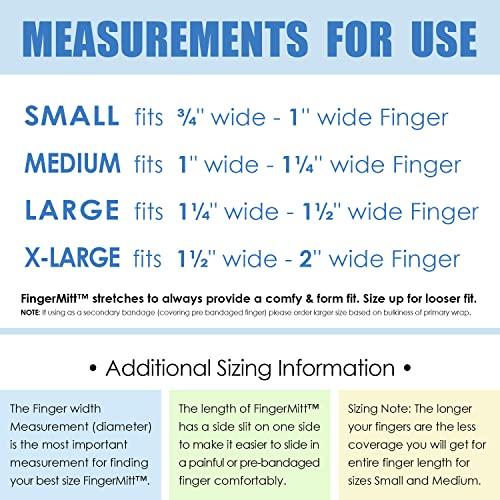 BOUNCEBACK MediMitt FingerMitt Non Adhesive Fingertip and Full Coverage Bandages with Fastening Strap (Large (10 Pack))