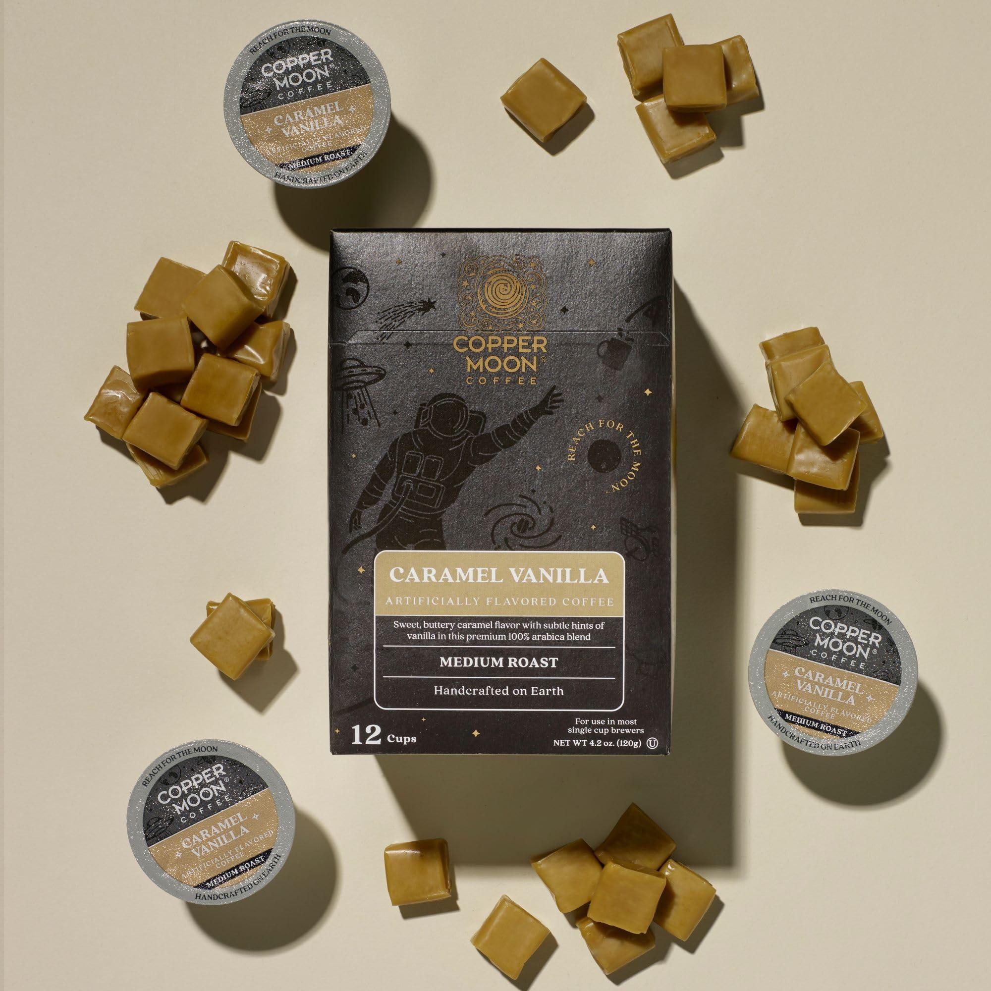 Copper Moon Copper Moon Single Serve Coffee Pods for Keurig K-Cup Brewers, Caramel Vanilla Blend, Medium Roast, 72 Count