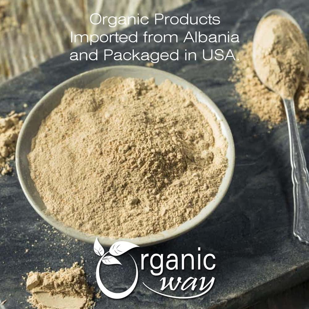 Organic Way Organic Way Marshmallow Root Powder (Althaea Officinalis) - Herbal Tea | European Wild-Harvest | Organic & Kosher Certified | Vegan, Non GMO & Gluten Free | USDA Certified | Origin - Albania (2Oz.)