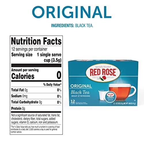 Red Rose Red Rose Original Full Flavored Black Tea Specially Blended Strong Black Tea Single Serve K-Cups (Pack of 1)