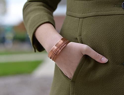 Coppervast Set of 5 Copper Bracelets for Women & Men | Powerful Magnets Effective and Natural Relief