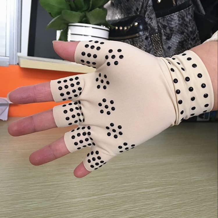 Chargen Chargen Arthritis Gloves Compression Gloves Fingerless Gloves Magnetic Anti-Arthritis Therapeutic Therapy Fingerless Gloves Relief Hand Pain Relief Heal Joints Relief (Black) 8*4*0.3