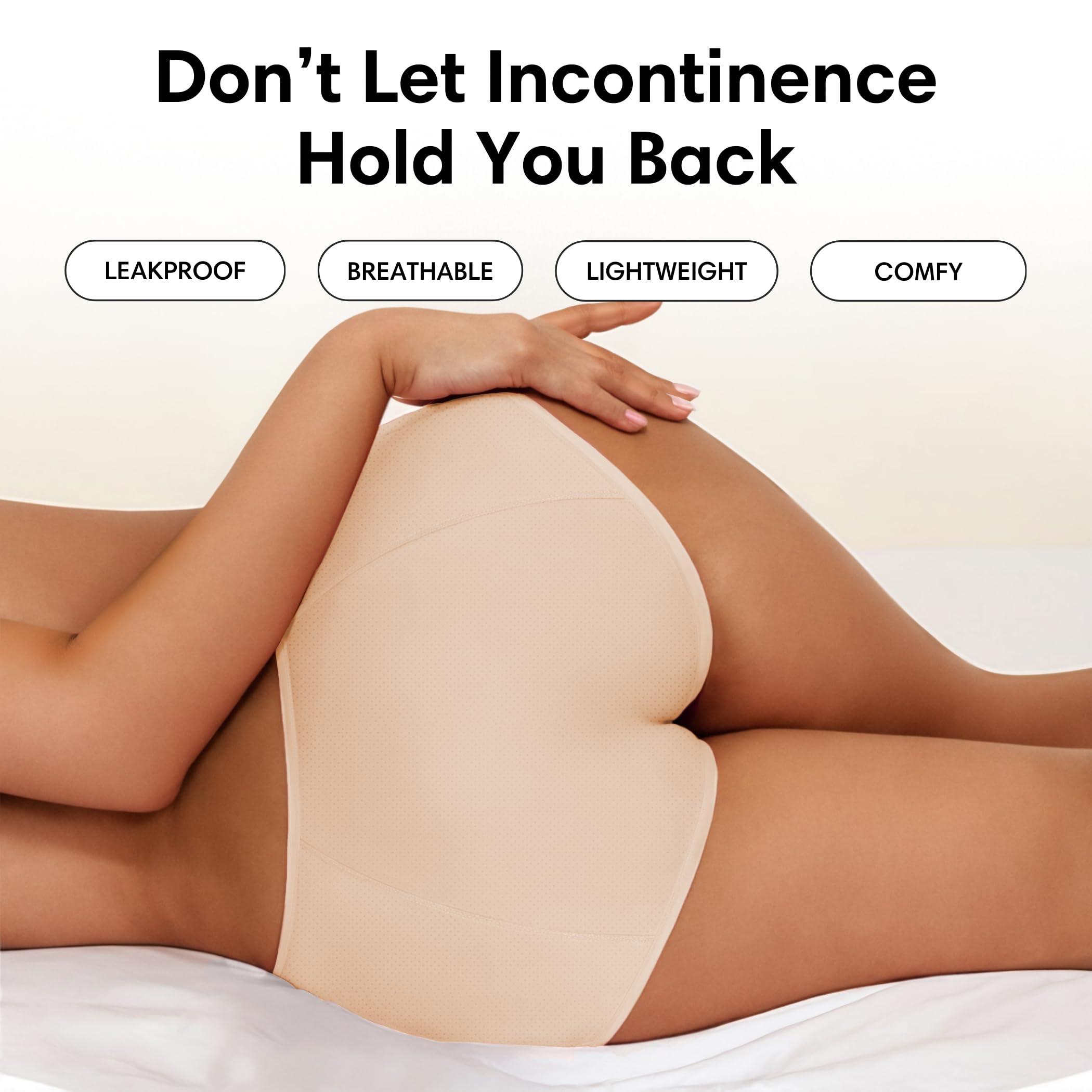 everdries Everdries Washable & Reusable Incontinence Underwear for Women Over 60 - Leakproof, Discreet, Absorbent, Machine-Washable Panties (Original Beige, M, Pack of 5)