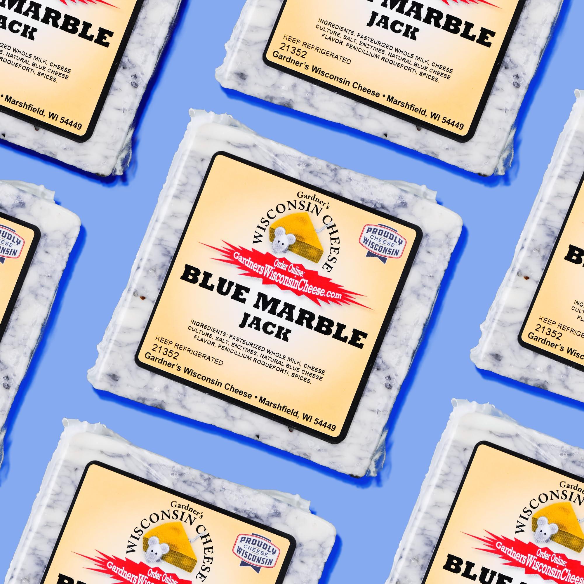 Gardner\'s Wisconsin Cheese Gardner\'s Wisconsin Cheese, Artisan Cheese 4 Packs (Blue Marble Jack) (6 Ounces Per Block) - Artisan Cheese Made in Wisconsin, Perfect for Grilling, Barbecues, and Holidays!