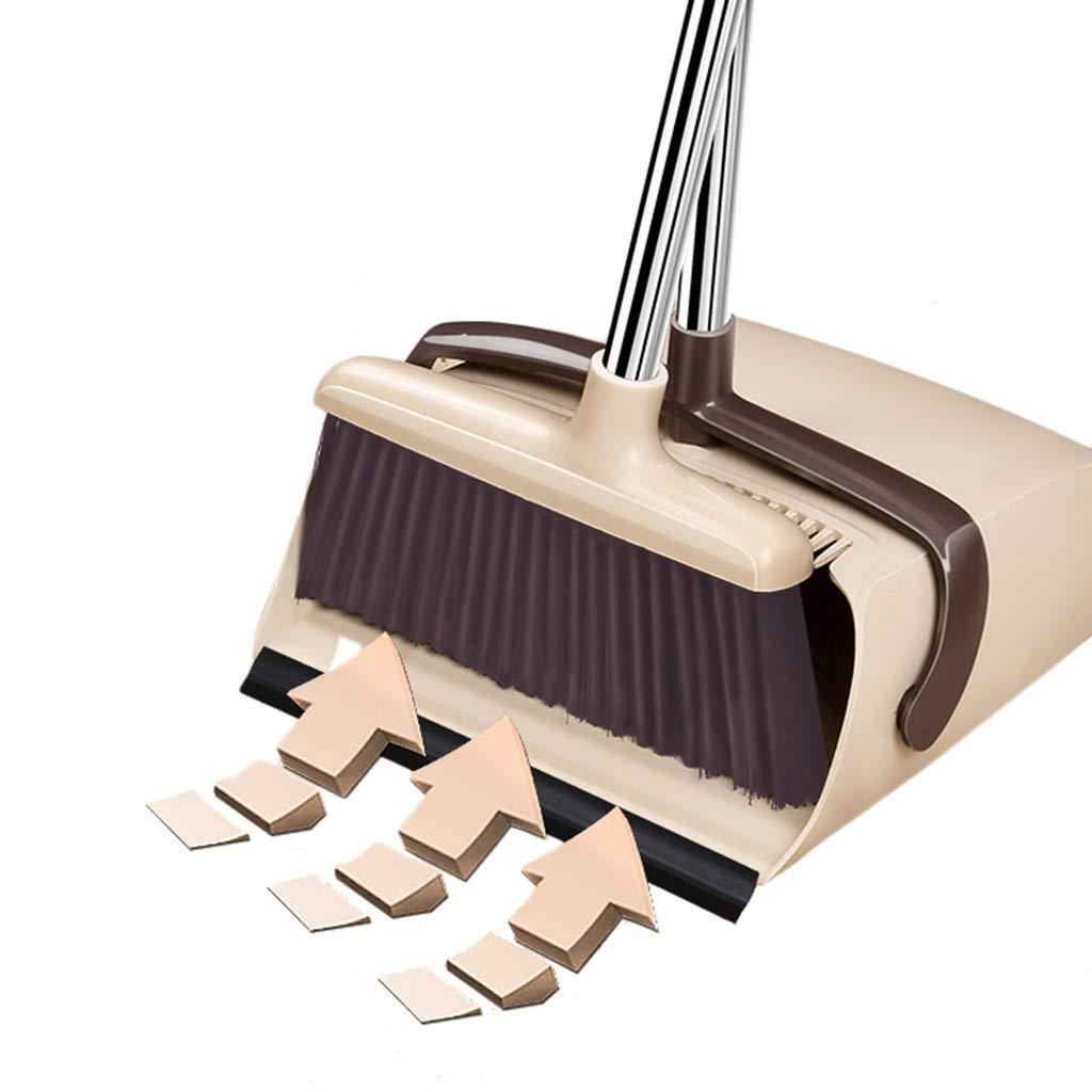 brooms brooms NLIAN and Dustpan Set, with 75cm Long Handle House Sweep with Upright Stand Up Dustpan for Home Kitchen Room Office Lobby Floor Cleaning