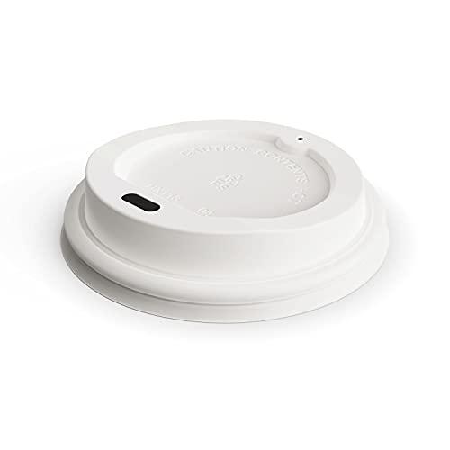 Perk Plastic Hot Cup Lid, 8 Oz, White