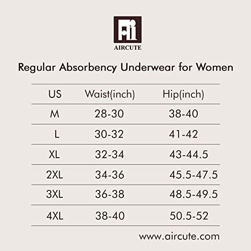 AIRCUTE AIRCUTE Washable Absorbent Urinary Incontinence Underwear for Women Girl Bikini Leakproof Panty for Leakage Flow 25ml, 3 Pack (Large, Beige)