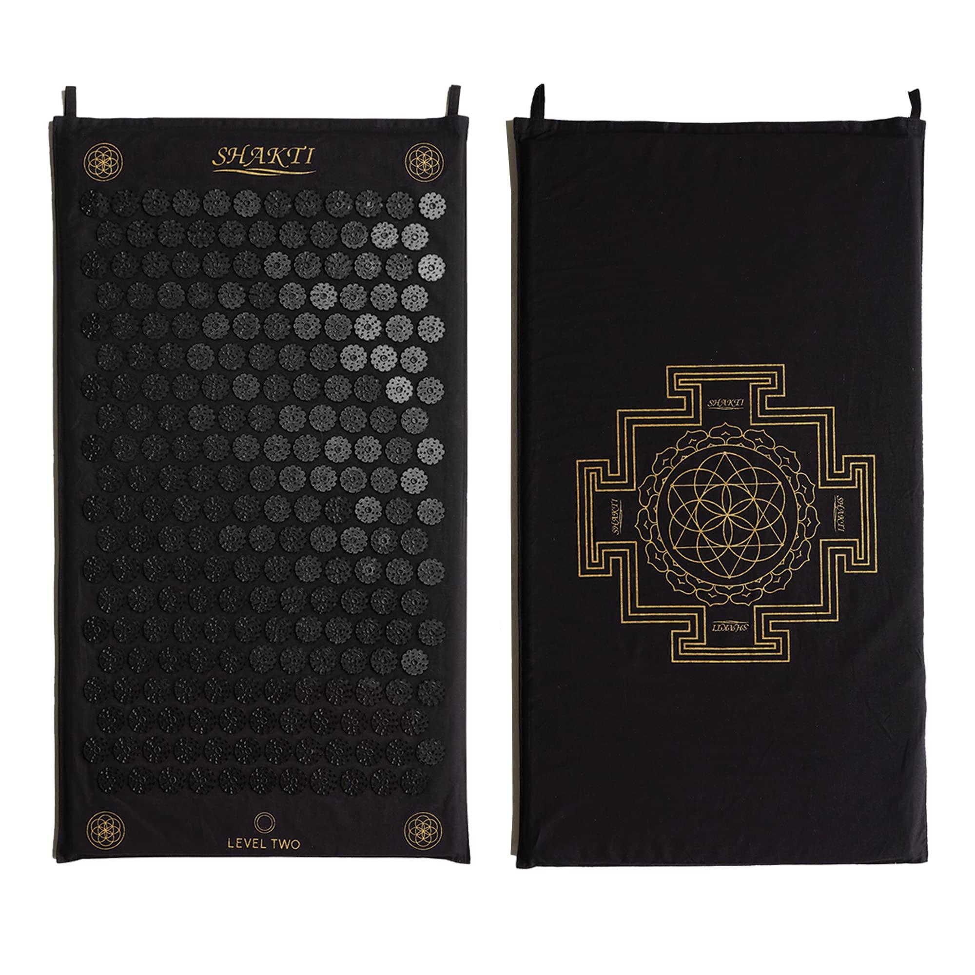 ShaktiMat ShaktiMat Classic Acupressure Mat Original Intensity in Shakti Black, Relieves Stress & Tension, Promotes Relaxation & Focus | Similar to Acupuncture, No Needles Required | FSA/HSA Eligible