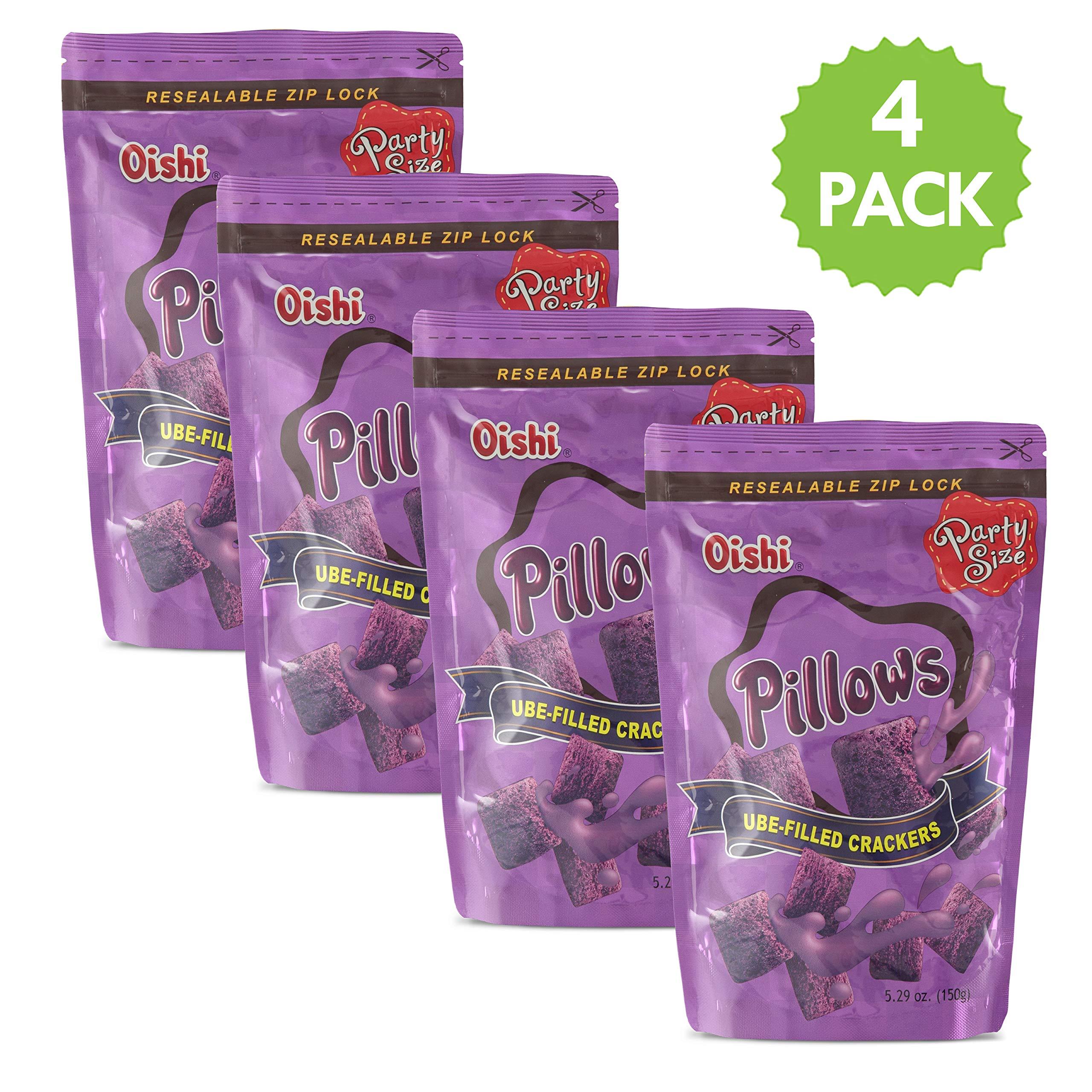 Oishi Oishi Pillows Ube Filled Crackers,5.29 Ounce Pack of 4