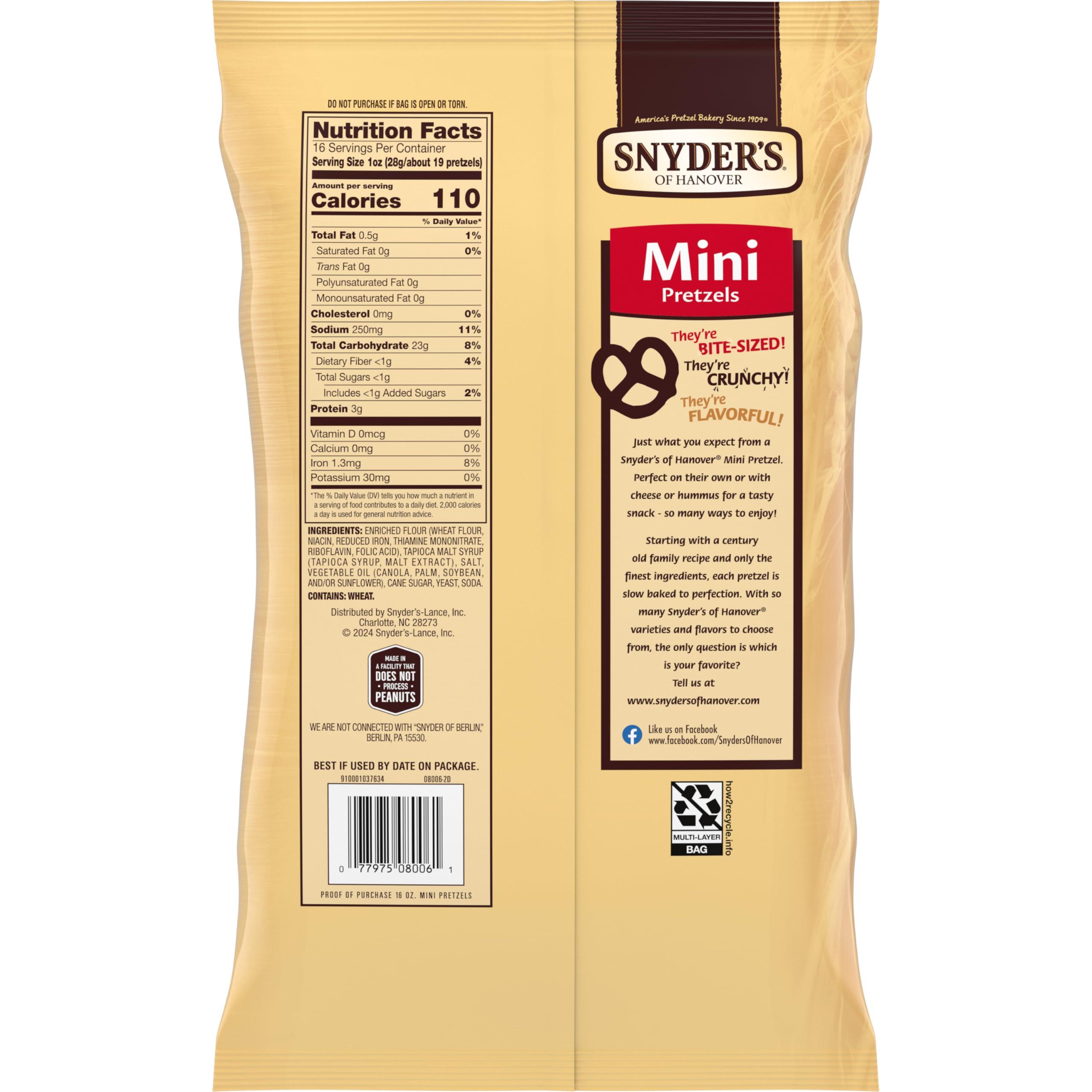 Snyder's of Hanover Snyder's of Hanover Pretzels, Mini Pretzels, Family Size 16 Oz