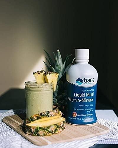 Trace Minerals Research Trace Minerals Liquid Multi Vitamin-Mineral - Aid Body Mineral Health - Vitamin & Mineral Liquid Supplement - Supports Healthy Bones & Muscles - Natural Orange Mango, 30 fl oz (30 Servings)