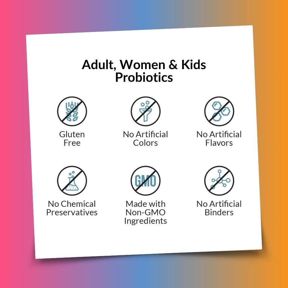 Intelligent Labs Intelligent Labs 3-in-1 Probiotics with Prebiotics Bundle for The Whole Family: Kids + Adult 50 Billion CFU + Womens Probiotics, No Refrigeration Needed, 2 Months Supply Per Bottle