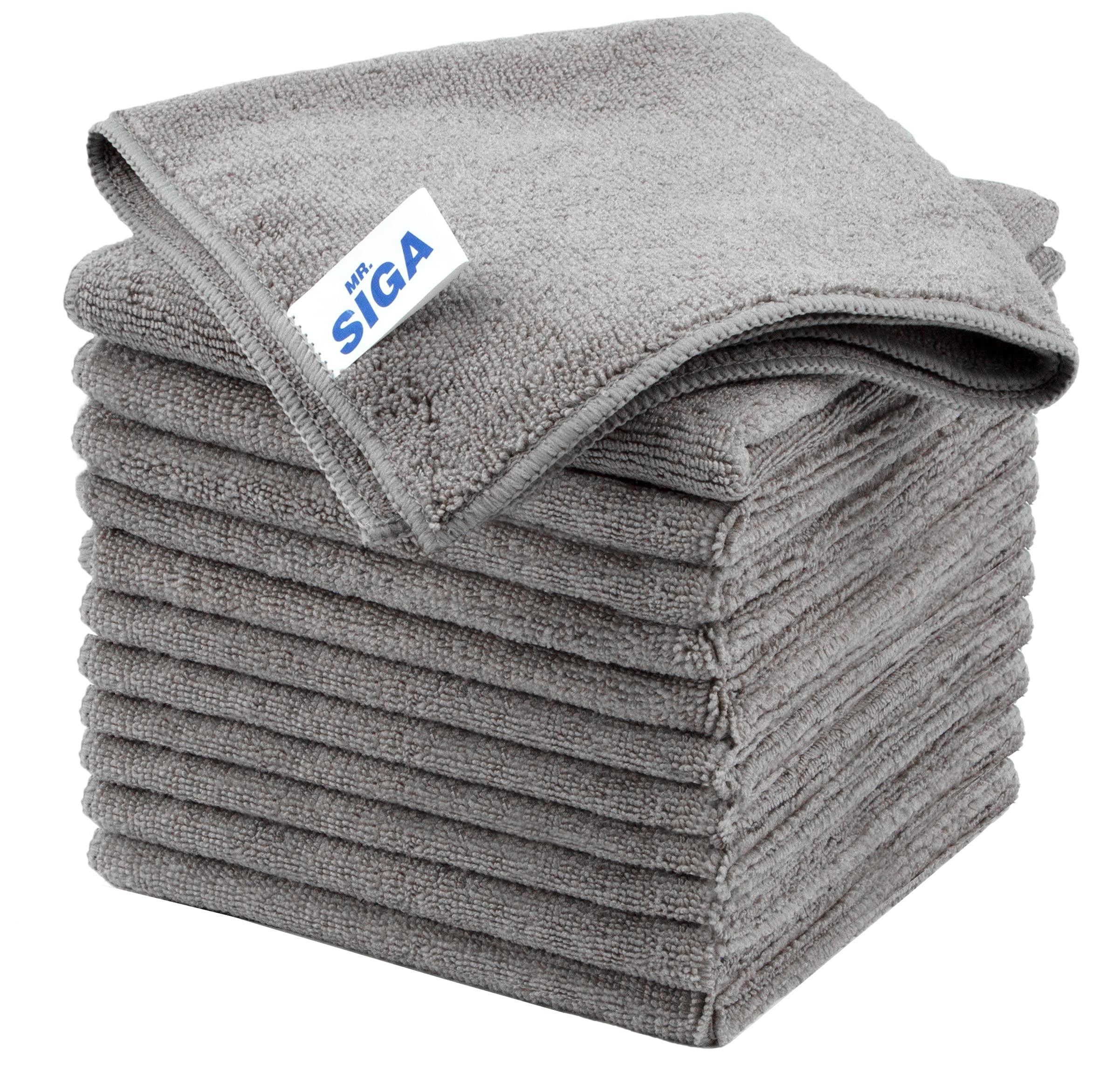 MR.SIGA MR.SIGA Microfiber Cleaning Cloth, All-Purpose Microfiber Towels, Streak Free Cleaning Rags, Pack of 12, Grey, Size 32 x 32 cm(12.6 x 12.6 inch)