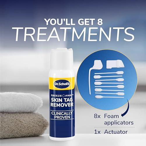Dr. Scholl's Dr. Scholl's Freeze Away Skin Tag Remover - The First FDA Cleared, at Home Skin tag Removal kit. Clinically Proven Skin tag Removal in as Little as 1 Treatment. 1 Skin tag Removal kit, 8 Treatments.