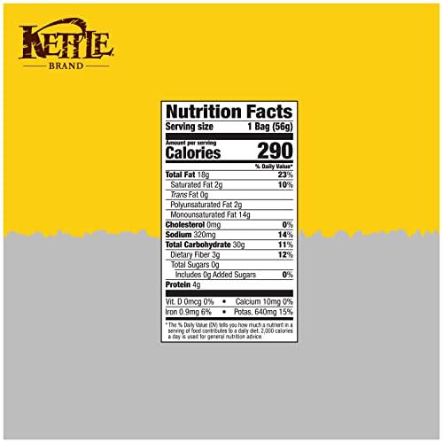 Kettle Brand Kettle Brand Potato Chips, Krinkle Cut, Salt & Fresh Ground Pepper Kettle Chips, 2 Oz