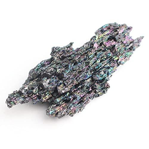 SDWGLD SDWGLD Healing Aura Crystal 1PC Rainbow Carborundum Silicon Carbide Mineral Crystal Specimen Healing Reiki (Color : Rainbow 70-100g)