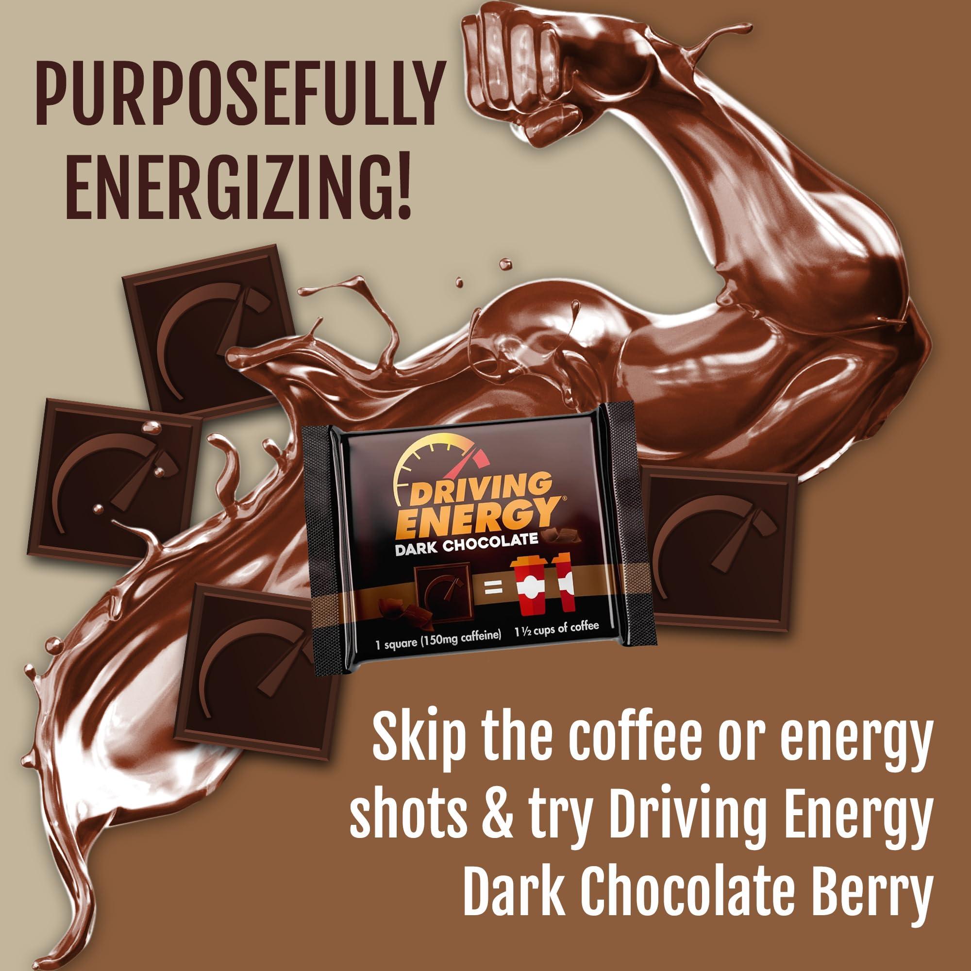 ZenEvo Driving Energy - Caffeinated Energy Bite Size - Dark Chocolate Energy Fuel with 150mg Caffeine - Long-Lasting Energy for Gym, Workout, Adults - Great Taste - Low Carb - Healthy Snack - 30 Count
