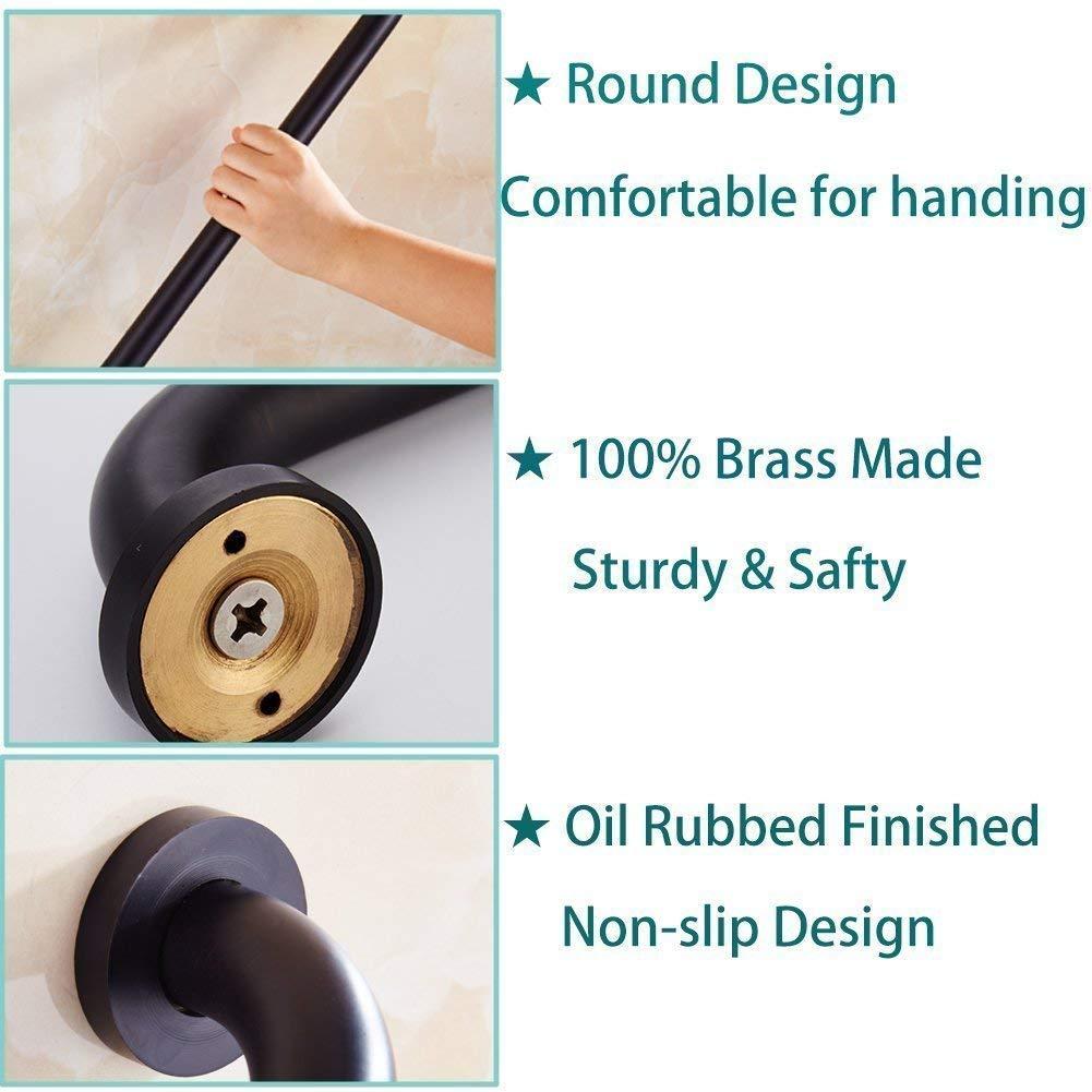 DreamLine DreamLine 56-60 in. Semi-Frameless Sliding Shower Door with ELLO&ALLO 20 in. Oil Rubbed Bronze Grab Bar