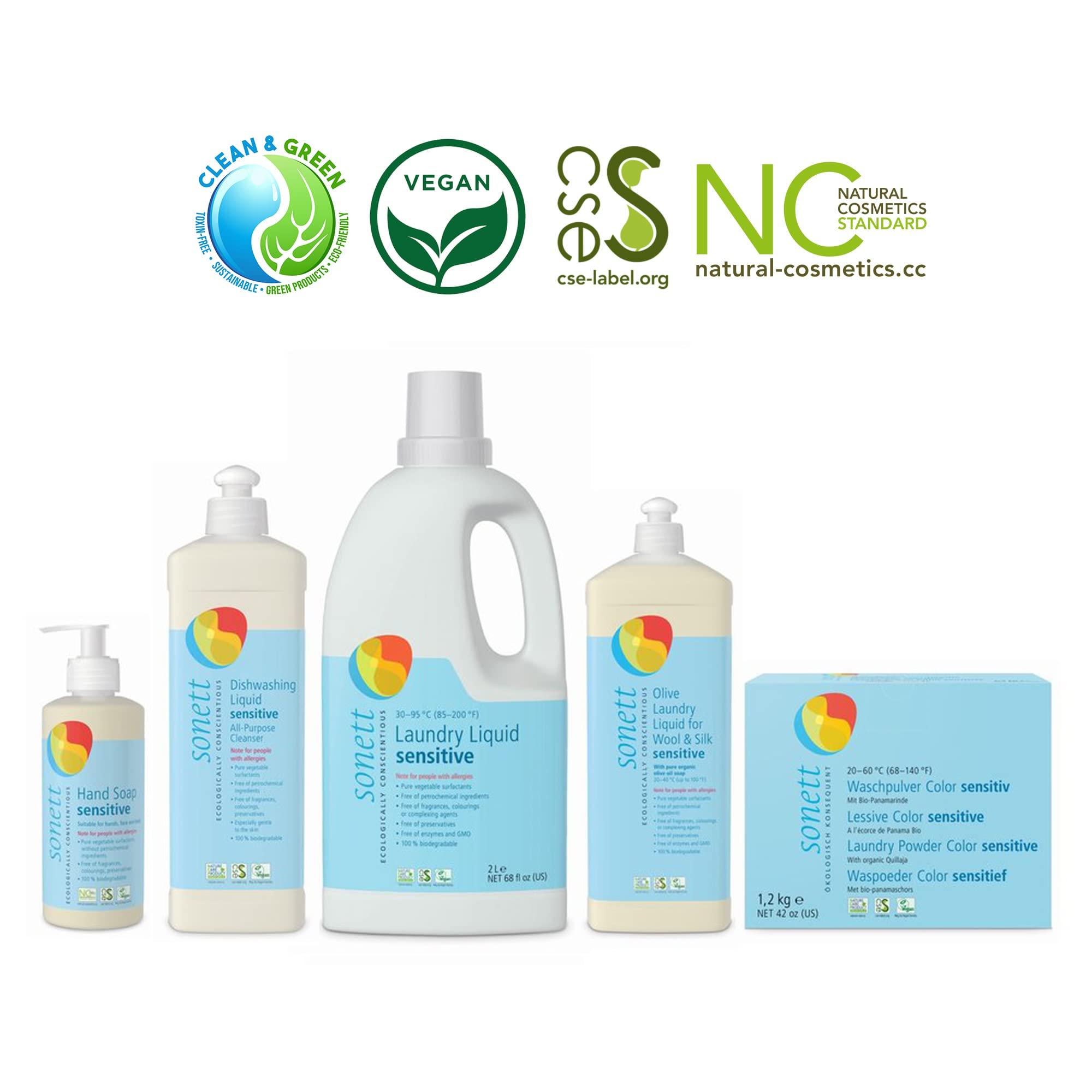 SONETT ECOLOGICALLY CONSCIENTIOUS Sonett Organic Dishwashing Liquid, All Purpose Cleaner Sensitive Skin For People With Allergies 17 Fl.Oz (Pack of 6))