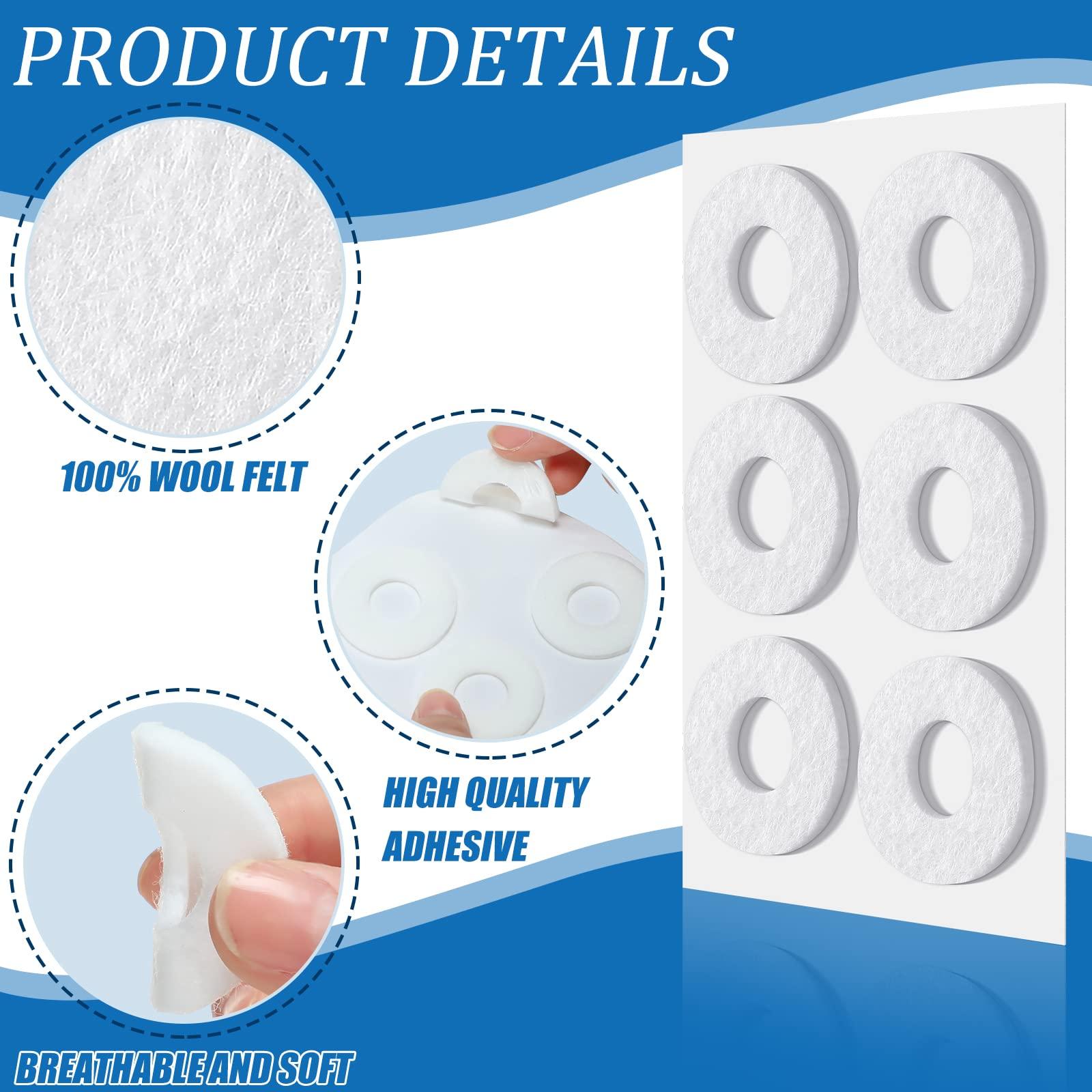 Nuanchu Nuanchu 150 Pcs Callus Cushions Callus Pads for Bottom of Foot Round Corn Cushions Pads for Feet Soft Adhesive Felt Corn Pads for Ball and Side of Foot, Pain Relief from Shoe