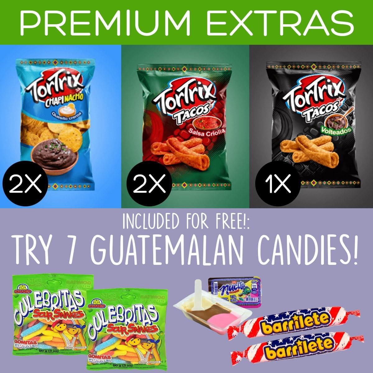 Charloo Charloo Tortrix Guatemala + FREE Gifts! - International Tortilla Chips - Tortrix Limon - Tortrix Chips - Guatemala Tortrix - Tortrix Tacos - Tortrix Twist - Tortrix Barbacoa - Tortrix Picante -