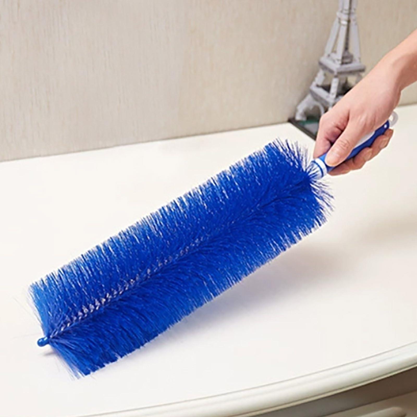 Generic 2024 New Microfiber Dust Flexible Fan Dusting Brush, Curved Screen Window Louver Cleaning Brush, Bendable Dusting Brush for Electric Fan, Multifunctional Cleaning Brushes for Household Use (Blue)