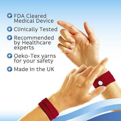 Sea-Band Sea-band Anti-Nausea Acupressure Wristband for Motion & Morning Sickness - 1 Pair Red