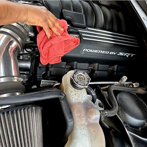 generic Ocean Towels Cotton Red Shop Towels Pack of 50 Rags Durable Quality Cleaning Cloths - Shop Rags Reusable Cleaning 100% Cotton Size 15x15 Highly Absorbent - use for Shop, Home, Auto & Garage