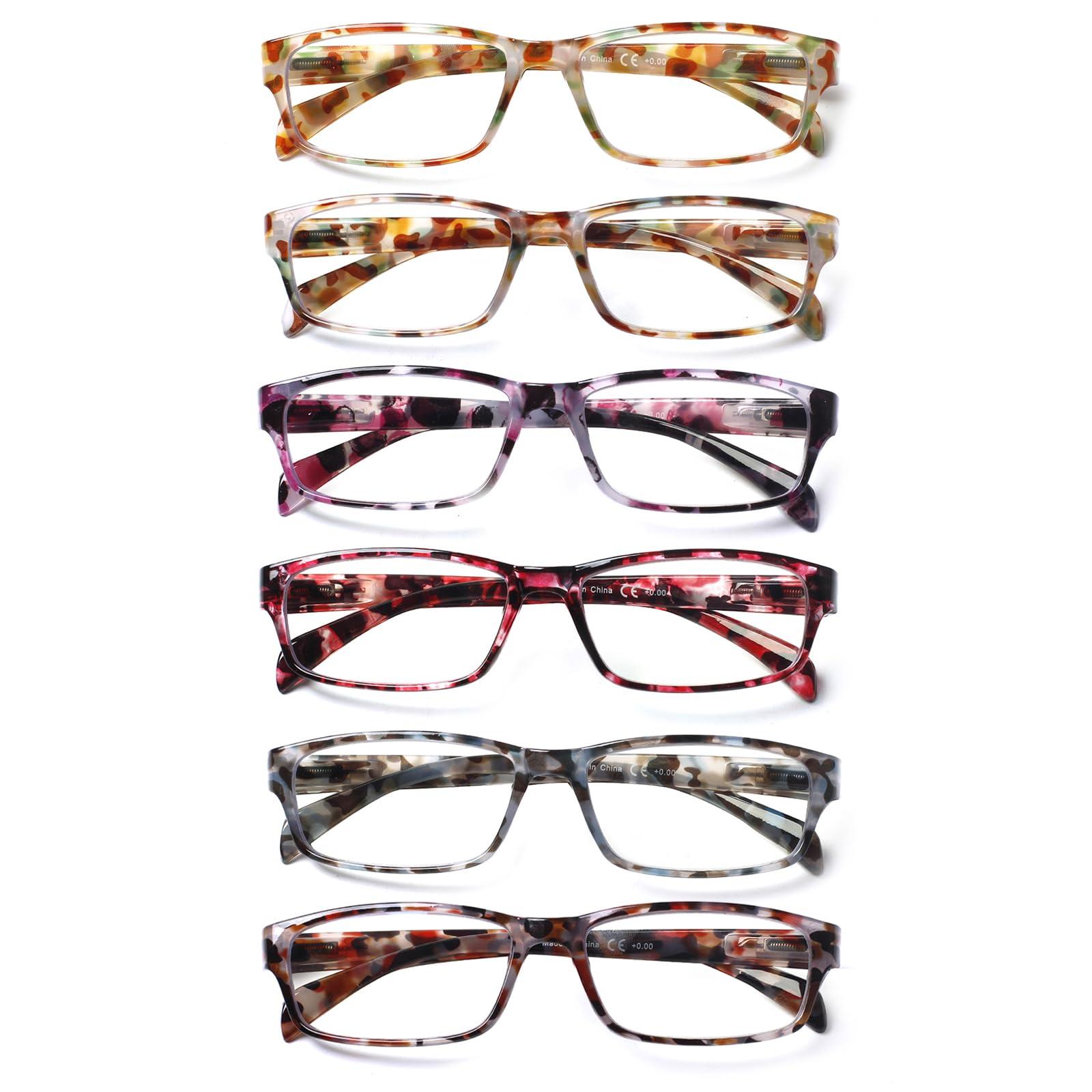 JOSCHOO JOSCHOO 6 Pack Reading Glasses for Women and Men Blue Light Blocking Spring Hinge Fashion Eyeglasses Readers for Women (Mix Color-7, 2.75)