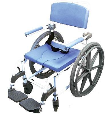 EZee Life EZee Life Shower Wheelchair Bath Toilet Rehab Commode Bariatric 20" Wide Seat with 24" Wheels 185-24
