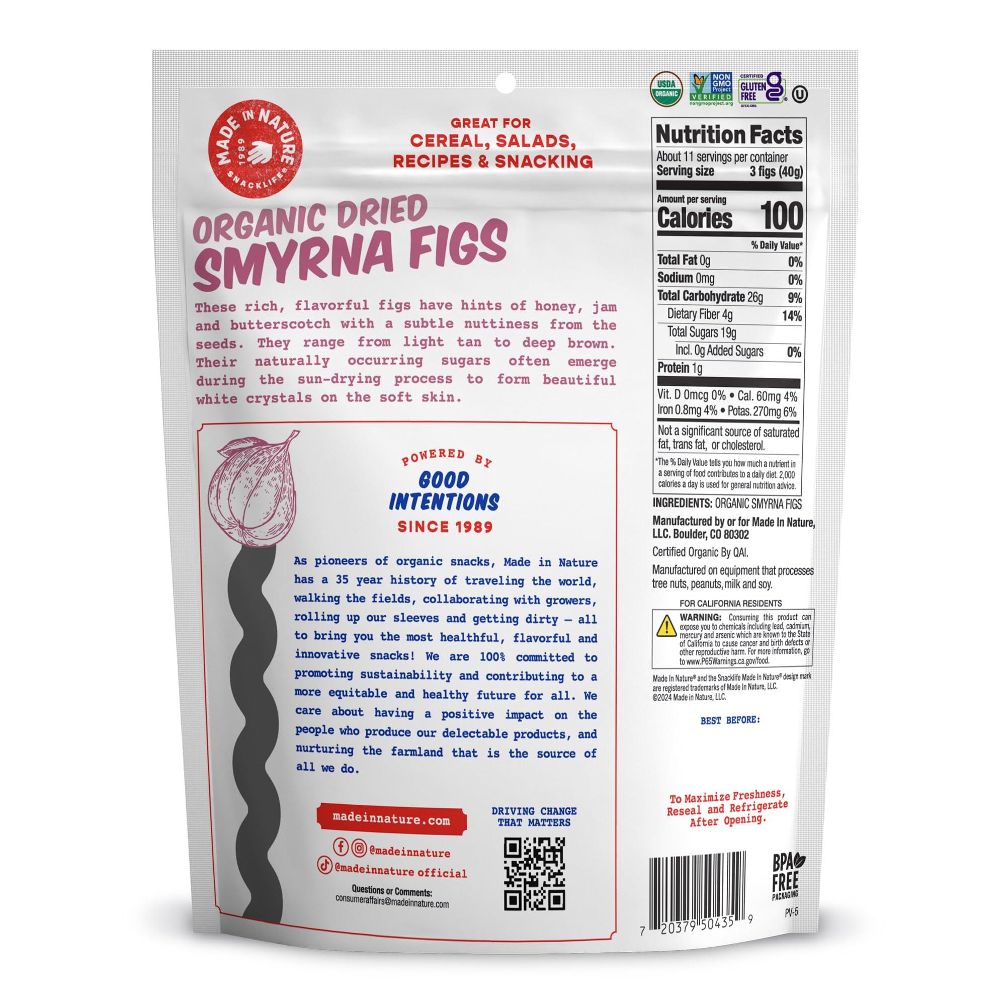 Made In Nature Made In Nature Organic Dried Turkish Smyrna Figs, 16 Ounce (Pack of 1) Vegan Snack, Non-GMO, Unsulfured, Gluten Free, Kosher